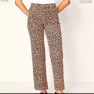 ANN TAYLOR NWT High Rise Leopard Print Corduroy Skinny Pants